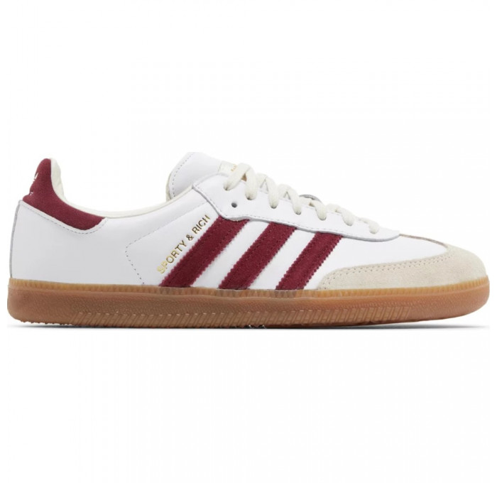 Кроссовки Adidas Sporty Rich x Samba OG White Core Burgundy