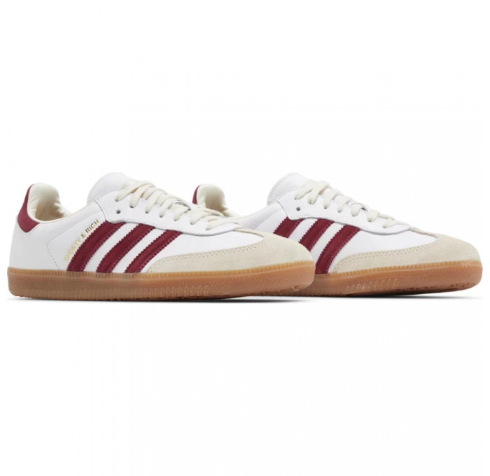 Кроссовки Adidas Sporty Rich x Samba OG White Core Burgundy