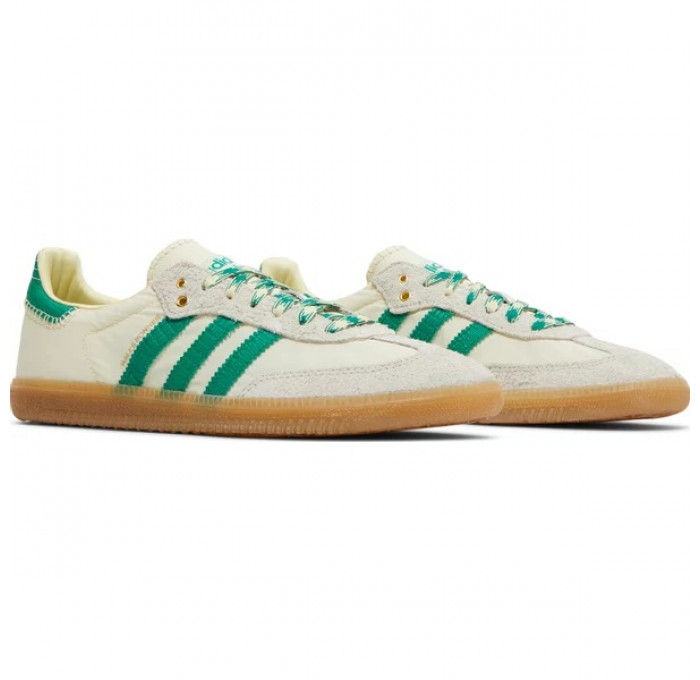 Кроссовки Adidas x Wales Bonner Samba Cream White Bold Green