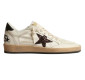 Кеды Golden Goose Ball-Star Chicory-Coffee Glitter Star And Black Leather Heel Tab