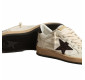 Кеды Golden Goose Ball-Star Chicory-Coffee Glitter Star And Black Leather Heel Tab