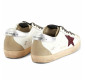 Кеды Golden Goose Super-Star Burgundy Glitter Star And Silver Heel Tab