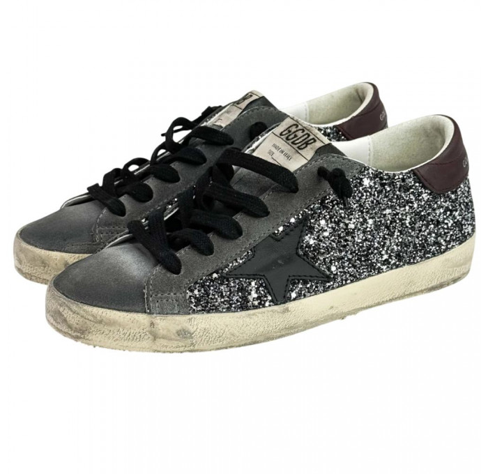 Кеды Golden Goose Super-Star Glitter Grey