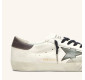 Кеды Golden Goose Super-Star Green Leather Star And Grey Leather Heel Tab