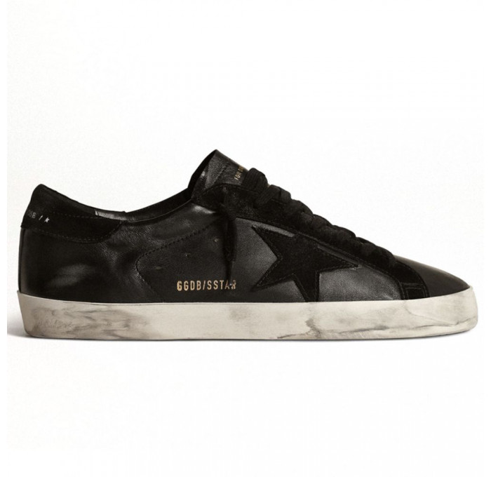 Кеды Golden Goose Super-Star In Black Nappa With Black Suede Star And Heel Tab