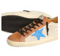 Кеды Golden Goose Super-Star Ltd Light Blue Star And Crocodile Heel Tab