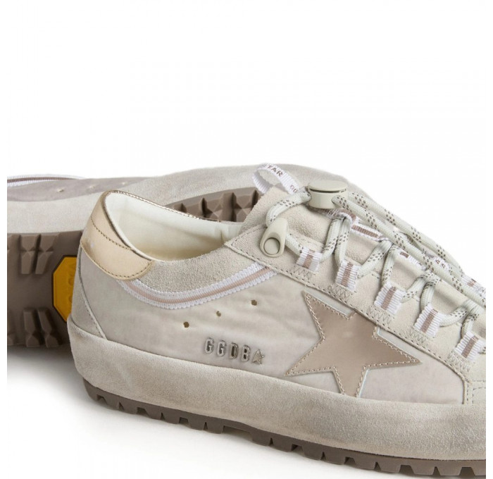 Кеды Golden Goose Super-Star Ski In Light Gray Nylon With Metallic Star