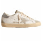 Кеды Golden Goose Super-Star With Gray And Silver Glitter Heel Tab