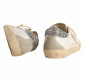 Кеды Golden Goose Super-Star With Gray And Silver Glitter Heel Tab
