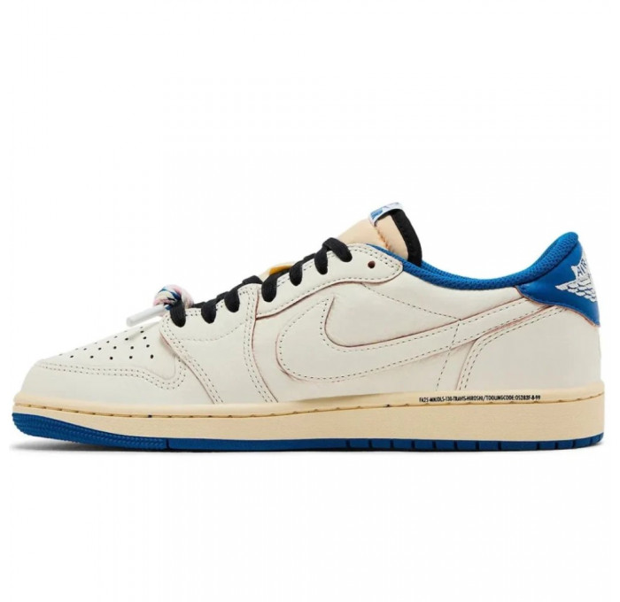 Кроссовки Nike Air Jordan 1 Low x Fragment x Travis Scott Sail Military Blue