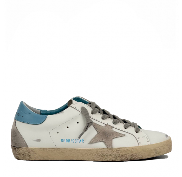 Кеды Golden Goose Super-Star Sky Blue Heel Tab