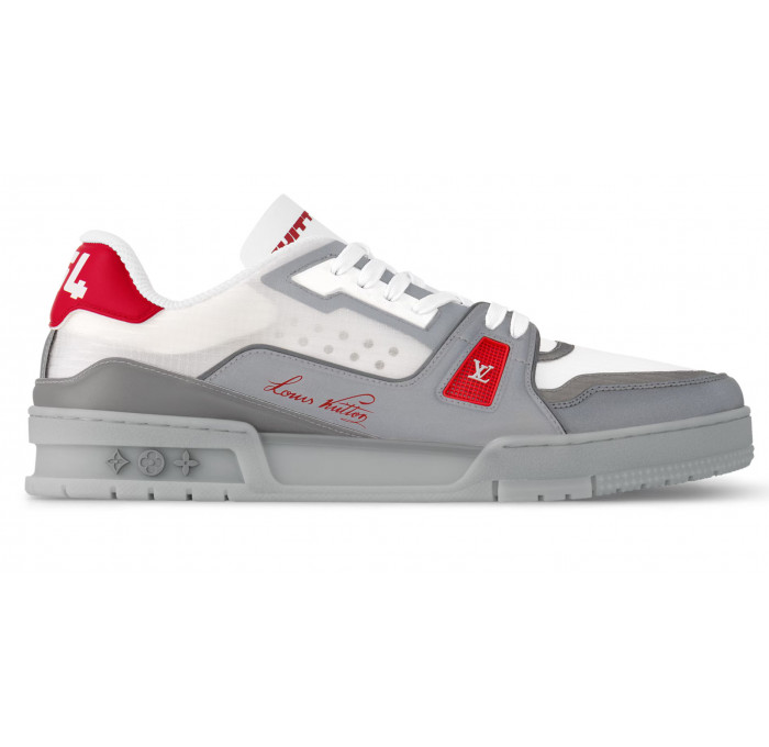 Кроссовки Louis Vuitton Trainer Low Grey Red