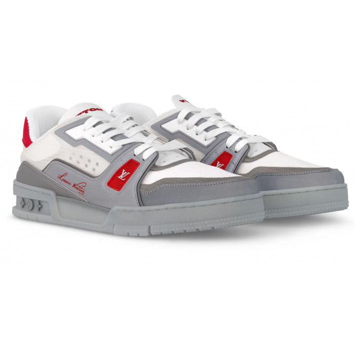 Кроссовки Louis Vuitton Trainer Low Grey Red