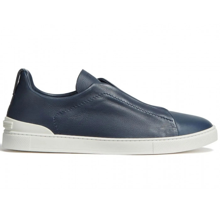 Кроссовки Zegna Triple Stitch Leather Blue