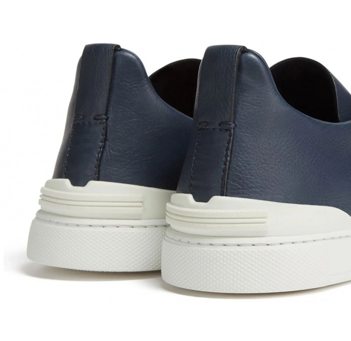 Кроссовки Zegna Triple Stitch Leather Blue